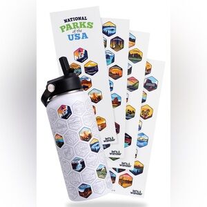 White Adventure Water Bottle with Stickers